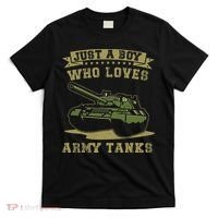 Just A Boy Who Loves Army Tanks Military Ww2 Tanks T-Shirt thumb 0