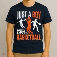 Just A Boy Who Loves Basketball Player Sport Basketball T-Shirt thumb 3