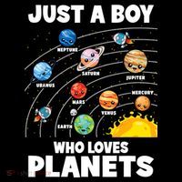 Just A Boy Who Loves Planets Solar System Astrology Space Sweatshirt thumb 3