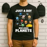 Just A Boy Who Loves Planets Solar System Astrology Space T-Shirt thumb 6
