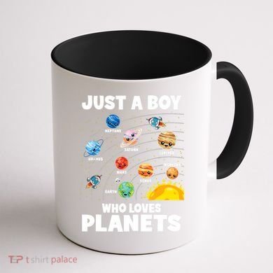 Just A Boy Who Loves Planets Solar System Astrology Space Coffee Mug back