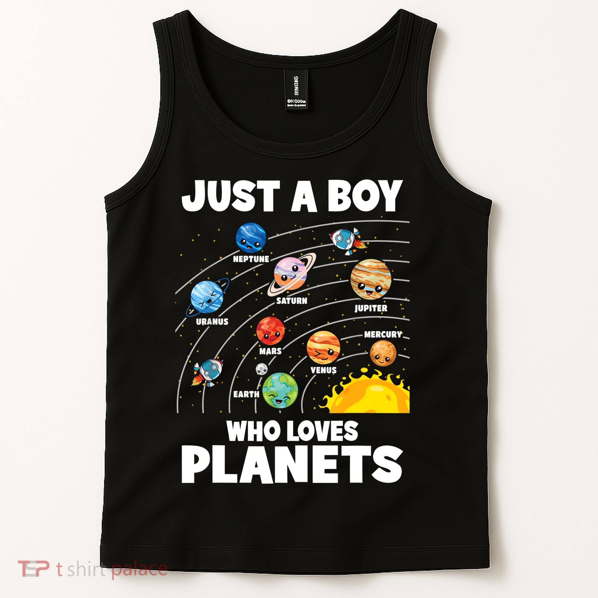 Just A Boy Who Loves Planets Solar System Astrology Space Tank Top