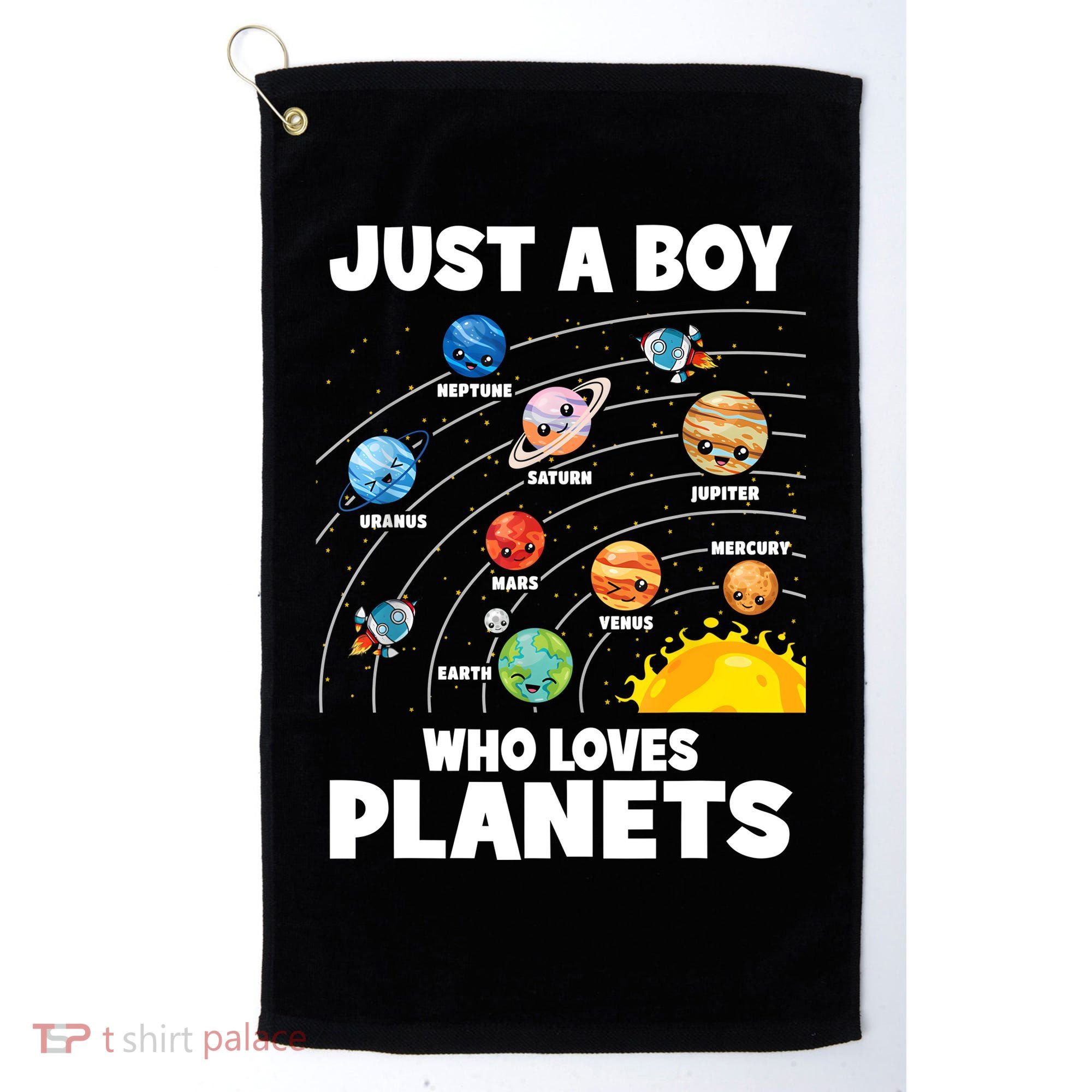 Just A Boy Who Loves Planets Solar System Astrology Space Golf Towel