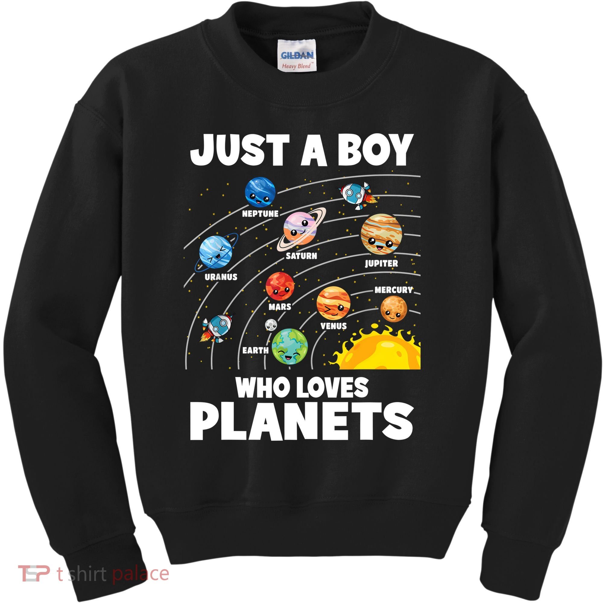 Just A Boy Who Loves Planets Solar System Astrology Space Kids Sweatshirt
