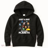 Just A Boy Who Loves Planets Solar System Astrology Space Kids Hoodie thumb 0