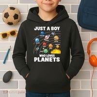 Just A Boy Who Loves Planets Solar System Astrology Space Kids Hoodie thumb 2