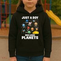 Just A Boy Who Loves Planets Solar System Astrology Space Kids Hoodie thumb 3