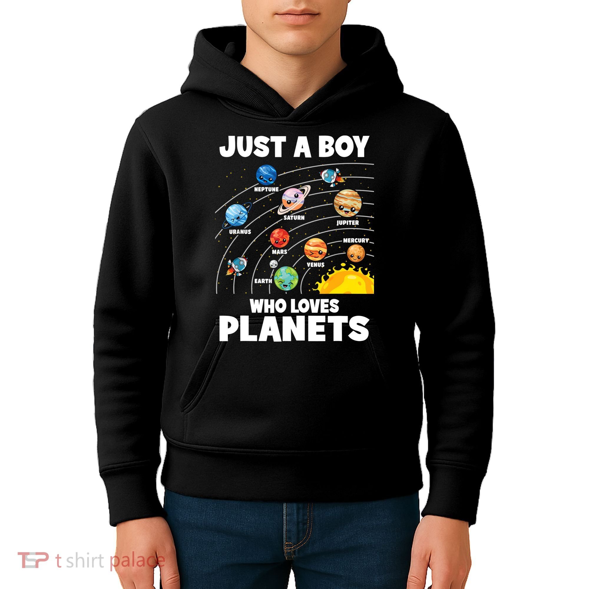 Just A Boy Who Loves Planets Solar System Astrology Space Kids Hoodie