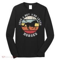 Just A Boy Who Loves Horses Cool Gift Horse Gift Long Sleeve Shirt thumb 0