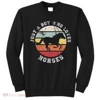 Just A Boy Who Loves Horses Cool Gift Horse Gift Sweatshirt thumb 0