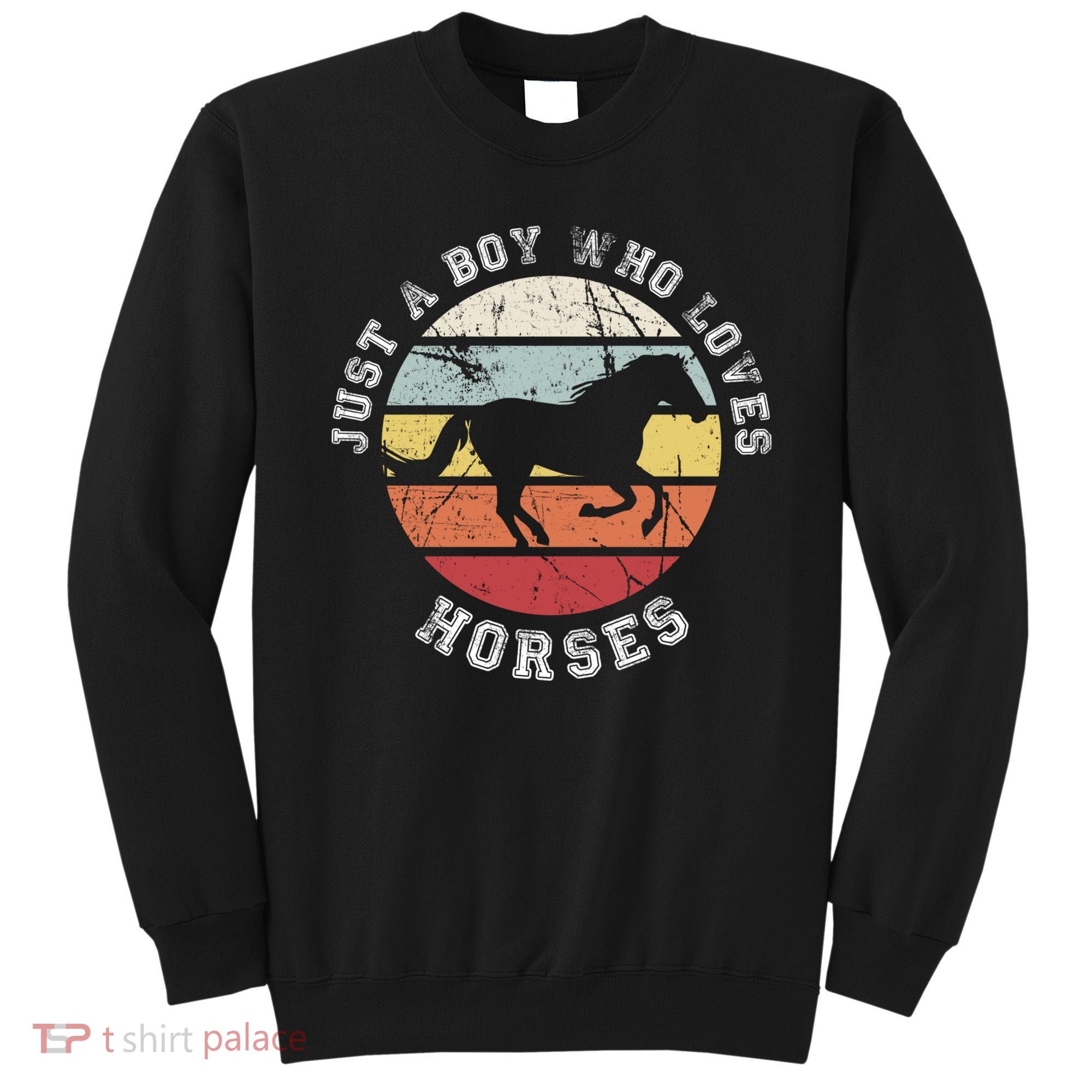 Just A Boy Who Loves Horses Cool Gift Horse Gift Sweatshirt