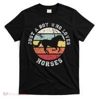 Just A Boy Who Loves Horses Cool Gift Horse Gift T-Shirt thumb 0