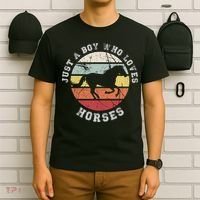 Just A Boy Who Loves Horses Cool Gift Horse Gift T-Shirt thumb 6