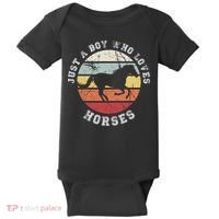 Just A Boy Who Loves Horses Cool Gift Horse Gift Baby Bodysuit thumb 0