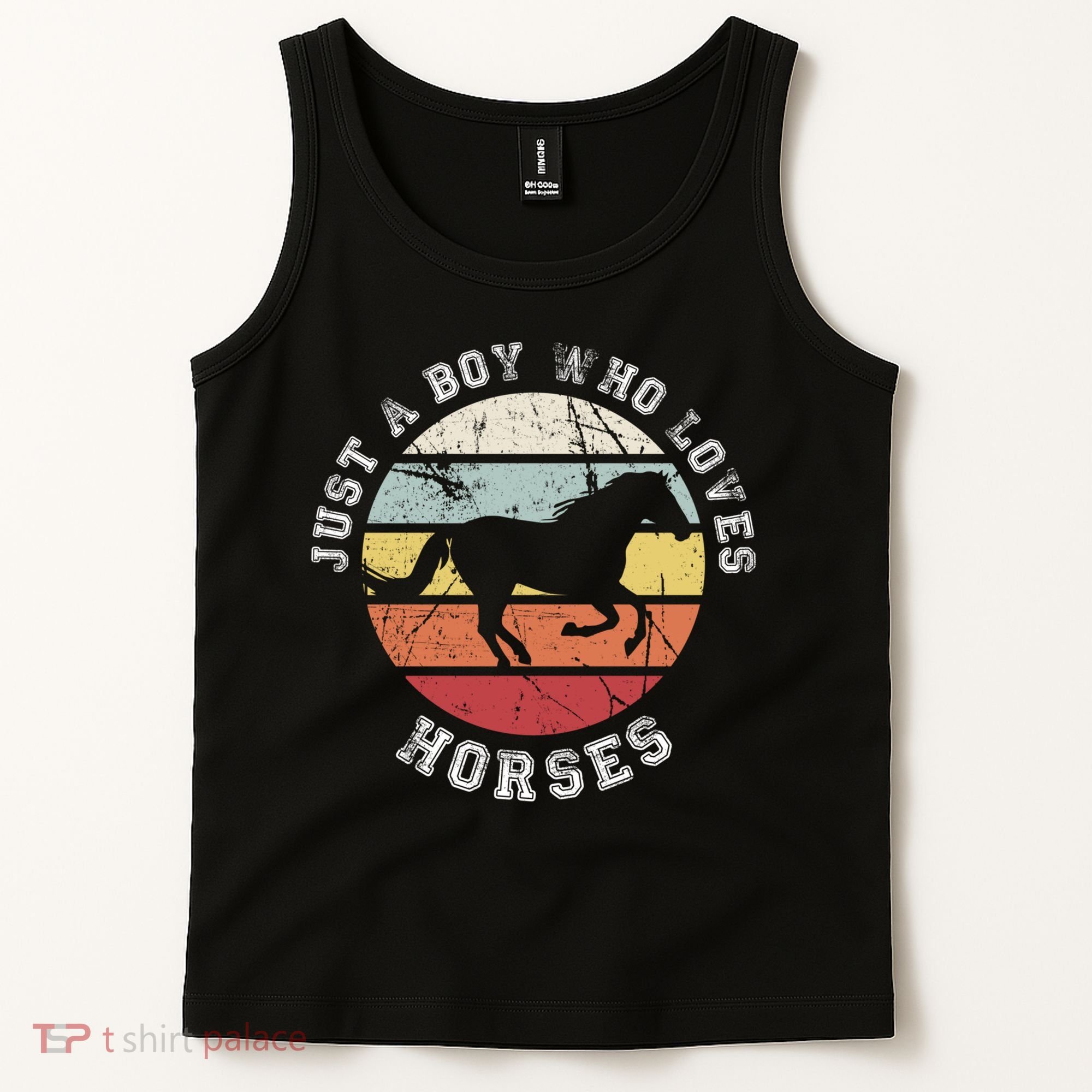 Just A Boy Who Loves Horses Cool Gift Horse Gift Tank Top