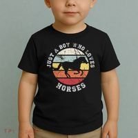 Just A Boy Who Loves Horses Cool Gift Horse Gift Toddler T-Shirt thumb 2