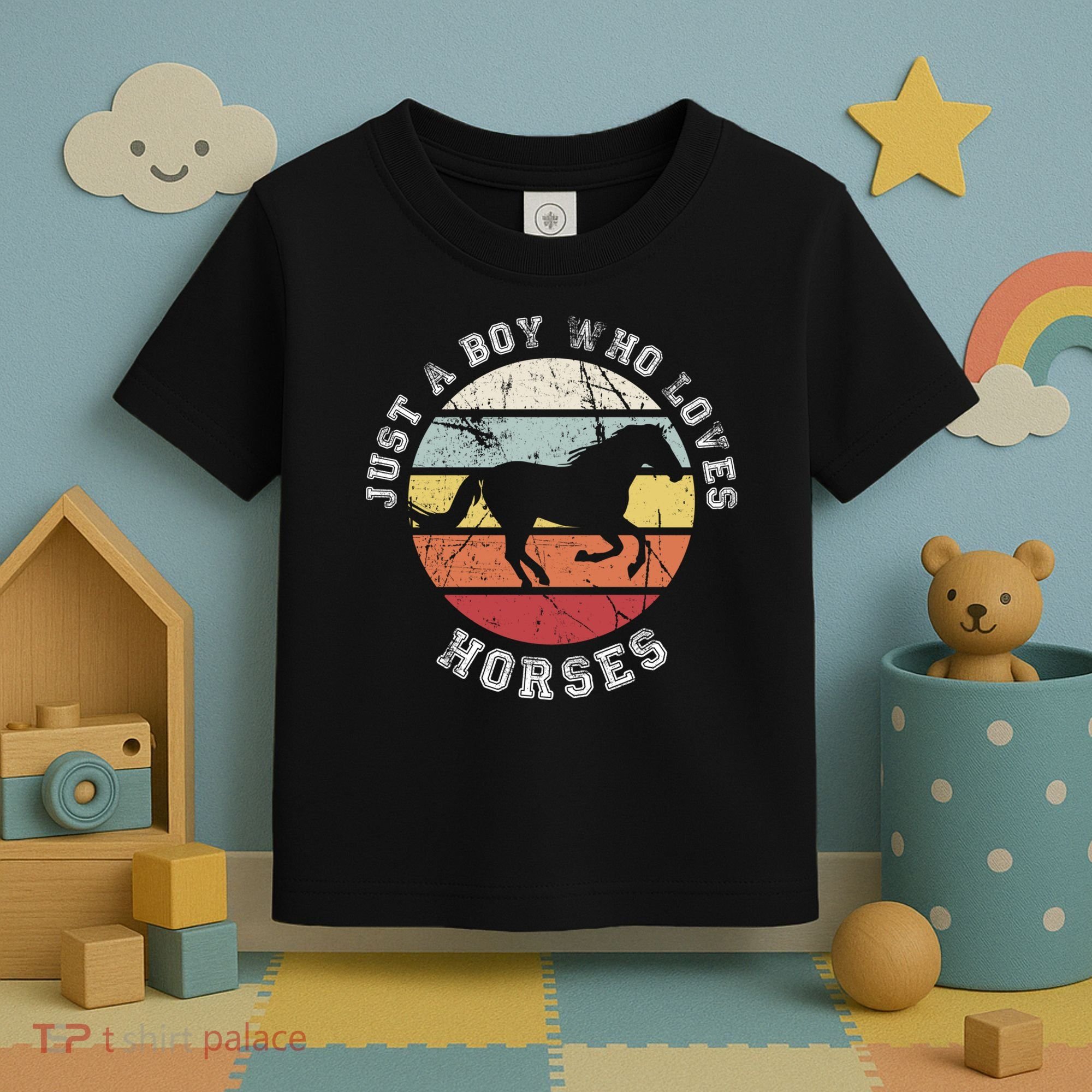 Just A Boy Who Loves Horses Cool Gift Horse Gift Toddler T-Shirt