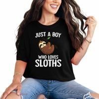 Just A Boy Who Loves Sloths Sloth Lover Comfort Colors T-Shirt thumb 0