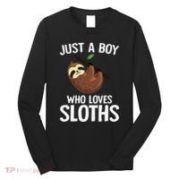 Just A Boy Who Loves Sloths Sloth Lover Long Sleeve Shirt thumb 0