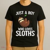 Just A Boy Who Loves Sloths Sloth Lover T-Shirt thumb 3