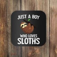 Just A Boy Who Loves Sloths Sloth Lover Coaster thumb 0
