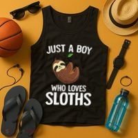 Just A Boy Who Loves Sloths Sloth Lover Tank Top thumb 4