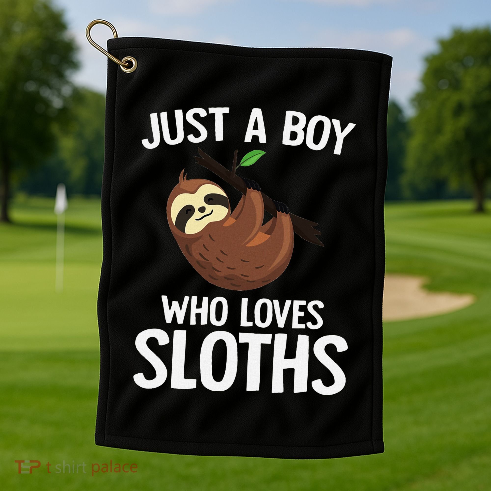 Just A Boy Who Loves Sloths Sloth Lover Golf Towel