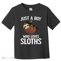 Just A Boy Who Loves Sloths Sloth Lover Toddler T-Shirt thumb 0