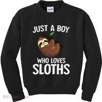 Just A Boy Who Loves Sloths Sloth Lover Kids Sweatshirt thumb 0