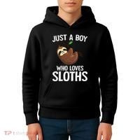 Just A Boy Who Loves Sloths Sloth Lover Kids Hoodie thumb 4