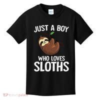 Just A Boy Who Loves Sloths Sloth Lover Kids T-Shirt thumb 0