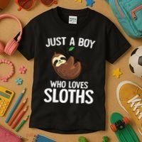 Just A Boy Who Loves Sloths Sloth Lover Kids T-Shirt thumb 3