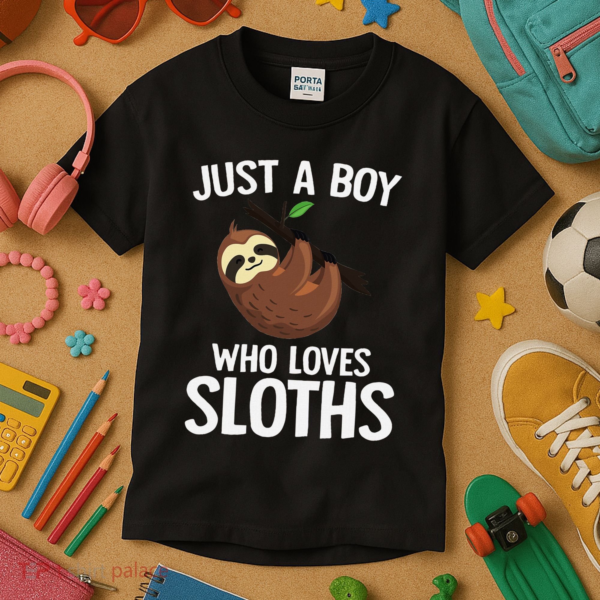 Just A Boy Who Loves Sloths Sloth Lover Kids T-Shirt