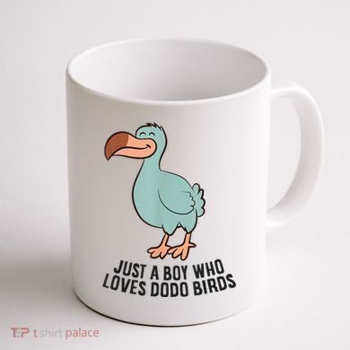 Just A Boy Who Loves Dodo Birds Coffee Mug back