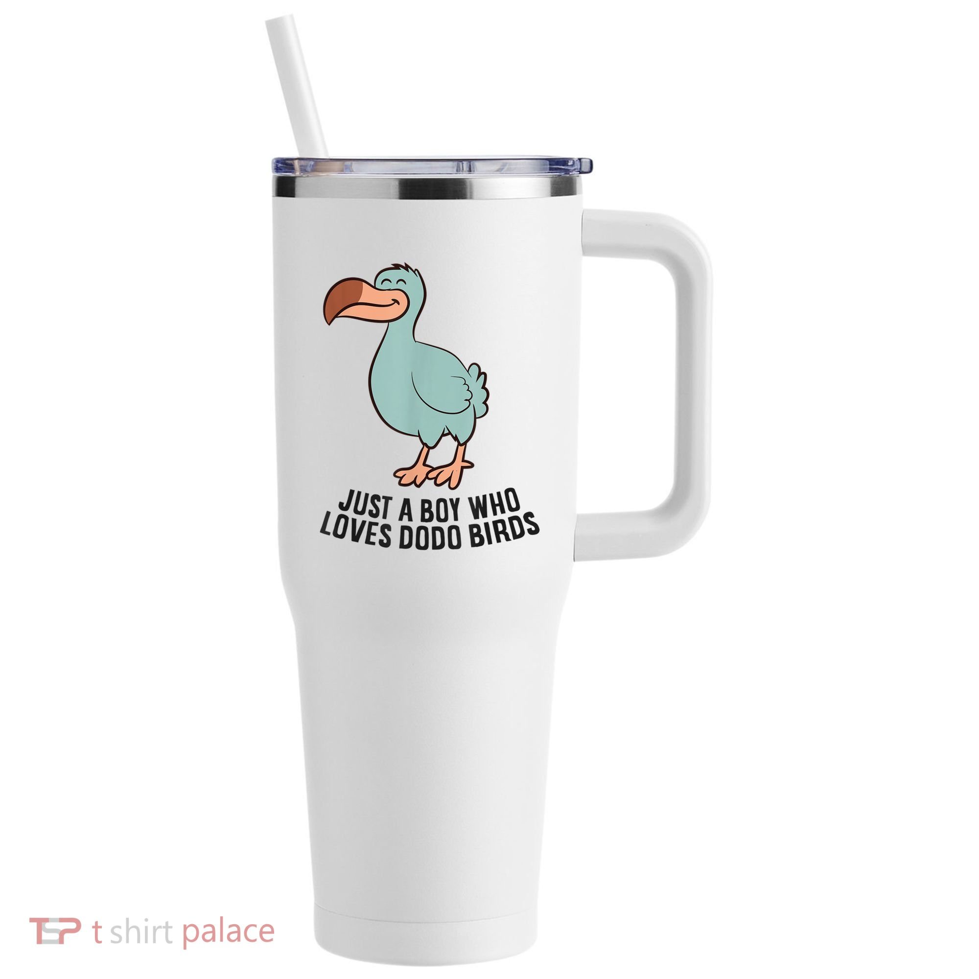 Just A Boy Who Loves Dodo Birds 40oz Vacuum Insulated Stainless Steel Travel Tumbler