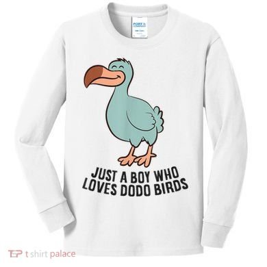 Just A Boy Who Loves Dodo Birds Kids Long Sleeve Shirt
