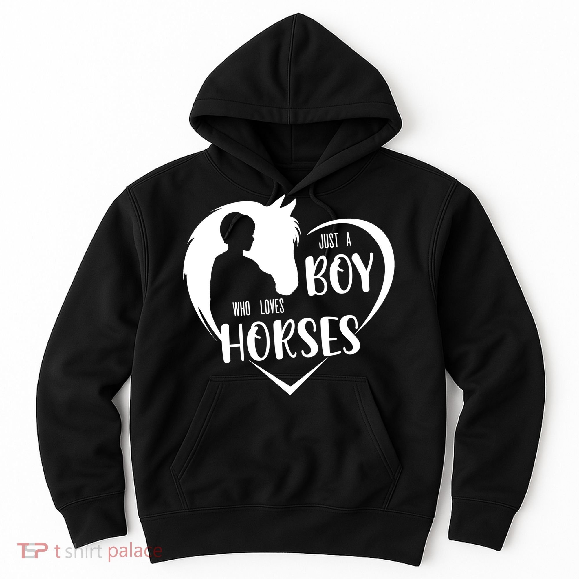 Just A Boy Who Loves Horses Boys Equestrian Horse Lover Gift Hoodie