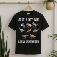 Just A Boy Who Loves Dinosaurs Gifts For Paleontologist T-Shirt thumb 2