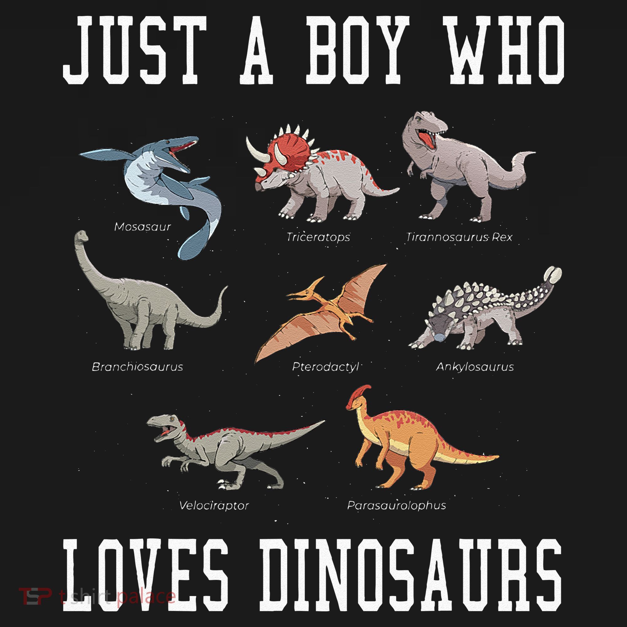 Just A Boy Who Loves Dinosaurs Gifts For Paleontologist T-Shirt