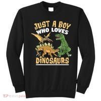 Just A Boy Who Loves Dinosaurs Schoolboys And Paleontologist Sweatshirt thumb 0