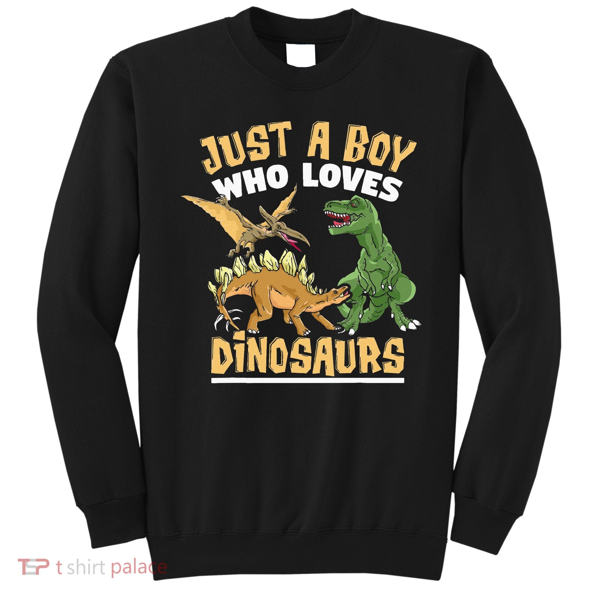 Just A Boy Who Loves Dinosaurs Schoolboys And Paleontologist Sweatshirt