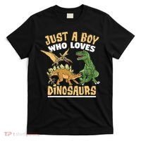 Just A Boy Who Loves Dinosaurs Schoolboys And Paleontologist T-Shirt thumb 0