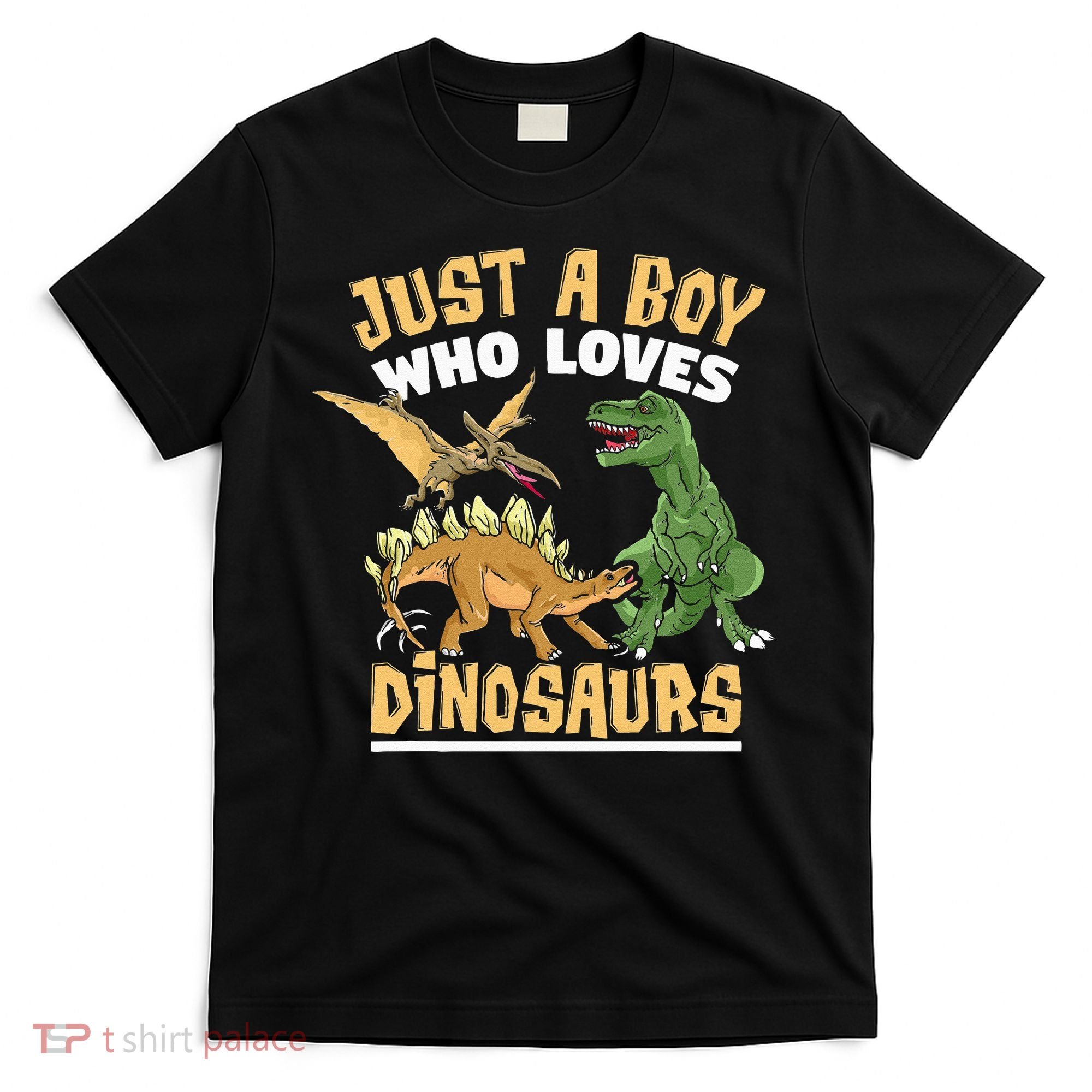 Just A Boy Who Loves Dinosaurs Schoolboys And Paleontologist T-Shirt