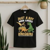Just A Boy Who Loves Dinosaurs Schoolboys And Paleontologist T-Shirt thumb 2