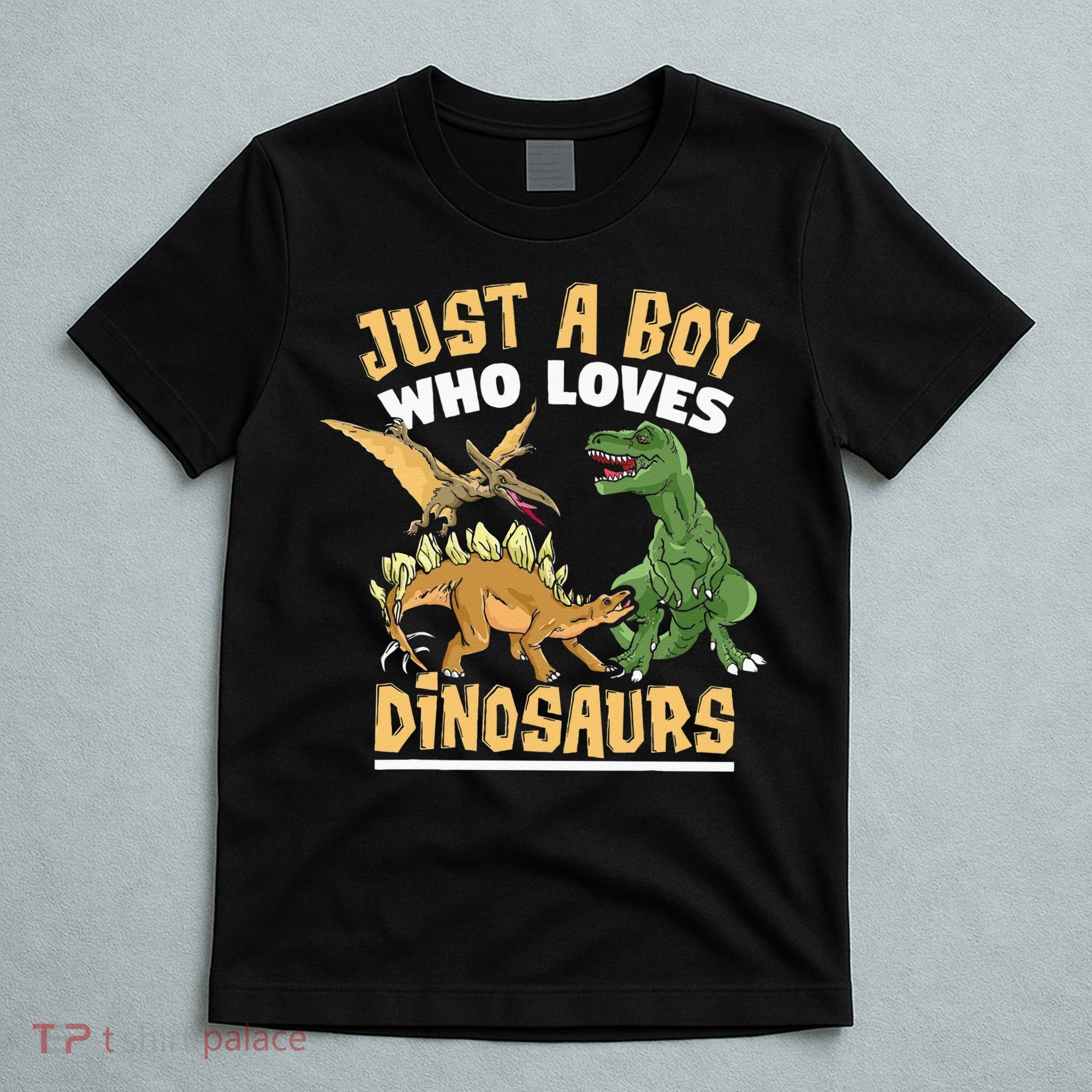 Just A Boy Who Loves Dinosaurs Schoolboys And Paleontologist T-Shirt
