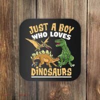 Just A Boy Who Loves Dinosaurs Schoolboys And Paleontologist Coaster thumb 0