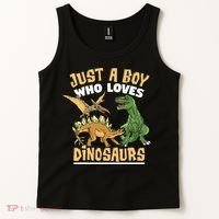 Just A Boy Who Loves Dinosaurs Schoolboys And Paleontologist Tank Top thumb 2