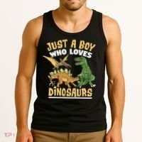 Just A Boy Who Loves Dinosaurs Schoolboys And Paleontologist Tank Top thumb 3