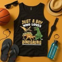 Just A Boy Who Loves Dinosaurs Schoolboys And Paleontologist Tank Top thumb 4