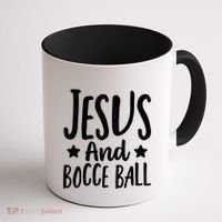 Jesus And Bocce Ball Gift Coffee Mug thumb 1